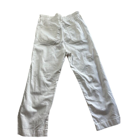 J Crew White Crop Elastic Paper Bag  Waist Denim Size 29 - Picture 3 of 9